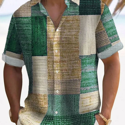 Retro Men's Fashion Plaid Printed Casual Shirt