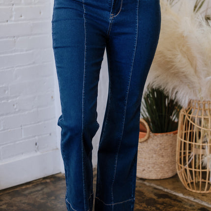 Sail Blue Center Seam Deep Wash Straight Jeans