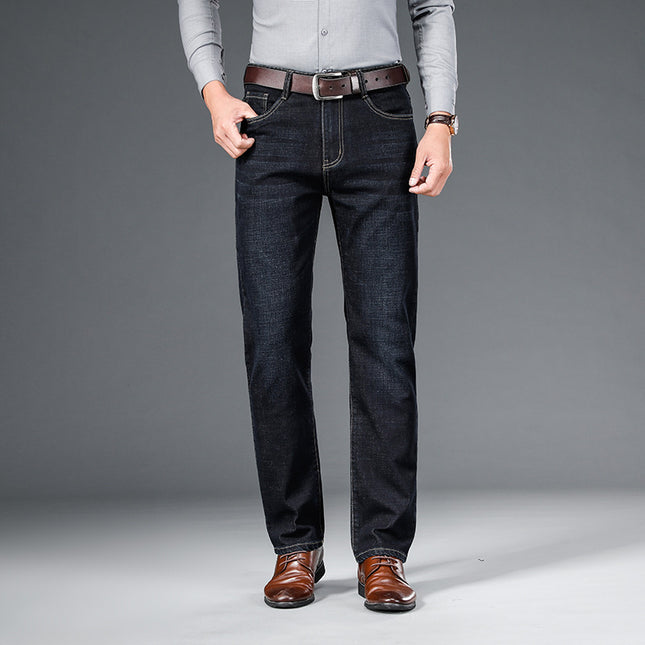 Men's Jeans Straight Loose Elastic Business Trousers