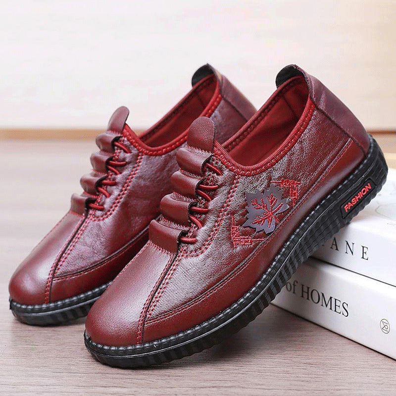 Plus Size PU Soft Bottom Slip-on Comfortable Mom Shoes