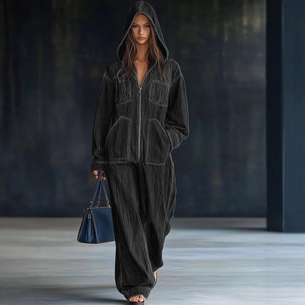 European And American Hooded Overall Jeans Women
