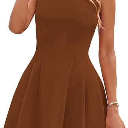 Sleeveless Solid Color Casual Dress Women