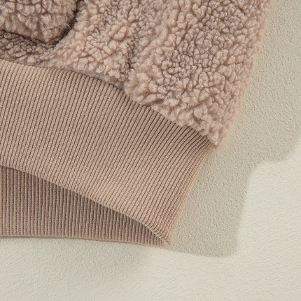 Light French Beige Zipper Pocketed Winter Fuzzy Jacket