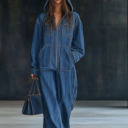 Women's Hooded Overalls Jeans Autumn-Winter New