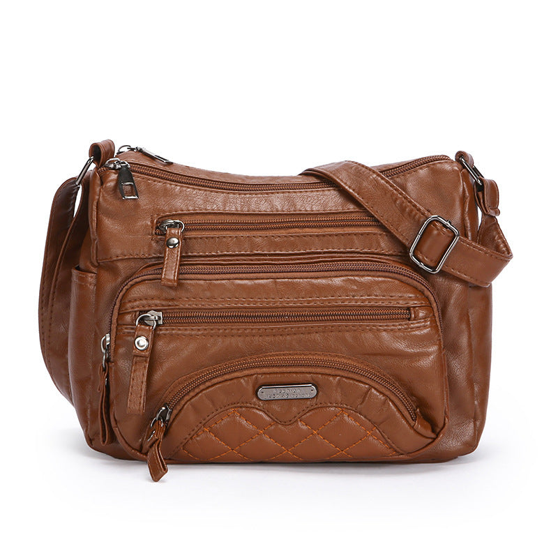 New Fashion Soft Leather Trendy Casual One-shoulder Crossbody