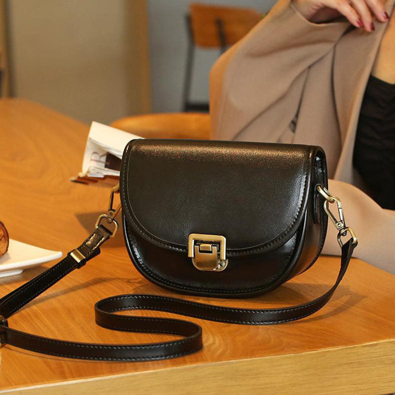 Vegetable Tanned Top Layer Cowhide Shoulder Bag Girl