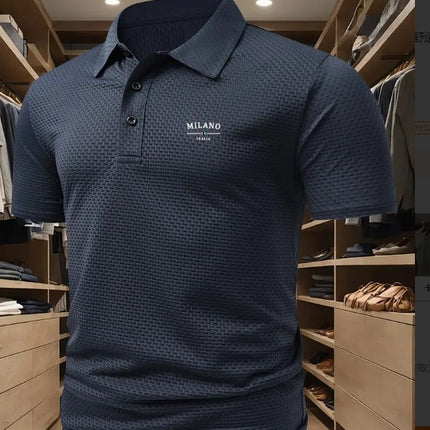 Men's Printed Short-sleeved Lapel Shirt Polo