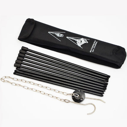 Compatible with Apple, Camping outdoor campfire tripod hanging pot picnic fire bracket aluminum alloy tripod camping supplies