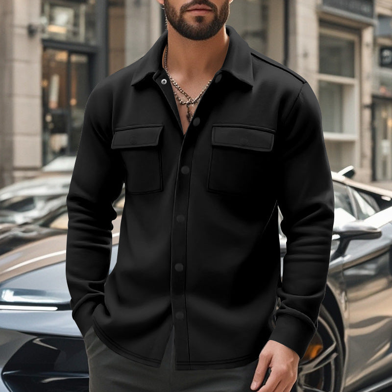 Men's Lapel Multi-pocket Single-breasted Jacket