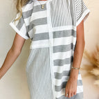 Gray Stripe / S / 95%Polyester+5%Elastane