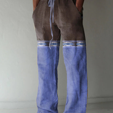 Men's Linen Printed Loose Casual Pants