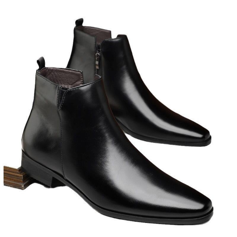Plus Size High-top Leather Boots Men