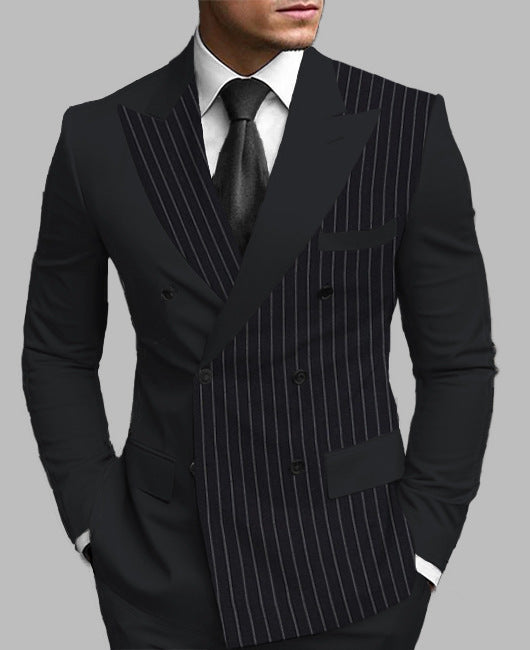 New Men's Printed Posterior Median Split Suit Jacket