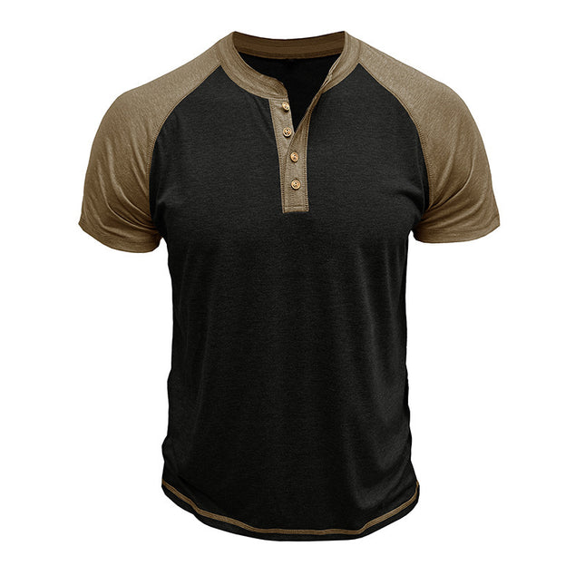 Men's Short Sleeve European And American Color Matching Top