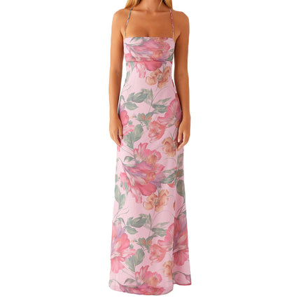 Womens Printed Sleeveless Strap Bodycon Dress