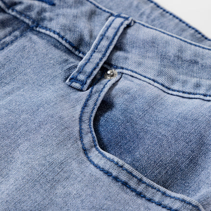 Beau Blue High Waist Button Zip Fly Bell Bottom Jeans