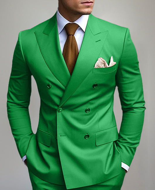 New Men's Printed Posterior Median Split Suit Jacket