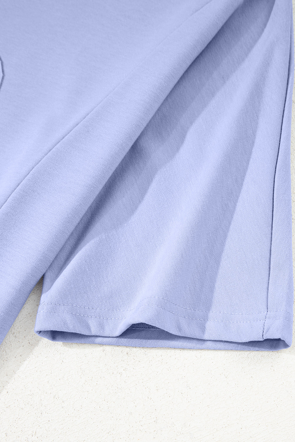 Beau Blue Floral Patched Half Sleeve Tunic Top