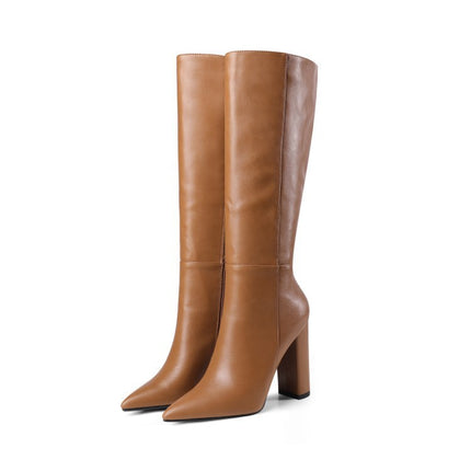 Pointed Toe Chunky Heel High Heel Autumn And Winter Women's High Boots