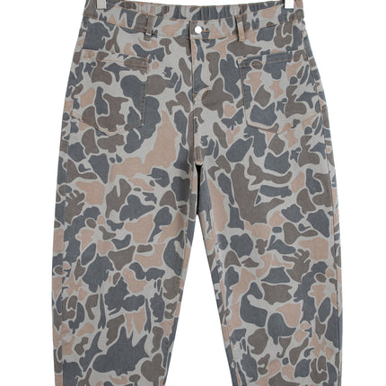Multicolour Plus Size Camouflage Print High Rise Barrel Jeans