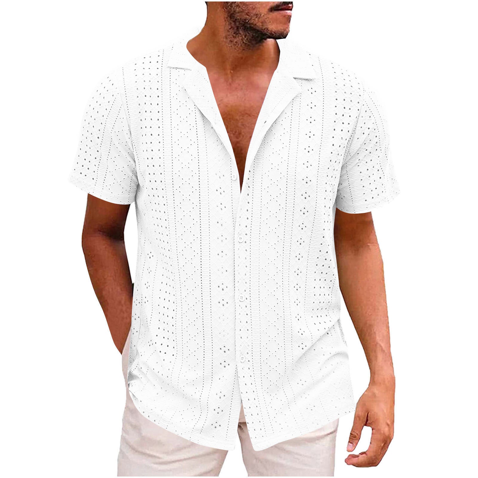 Breathable Lightweight Lapel Men's Casual Shirt