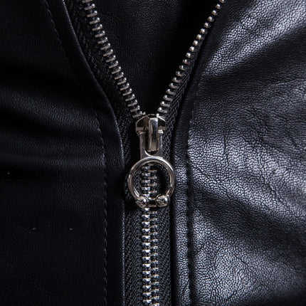 Men's Motorcycle Multi Zip Leather Coat