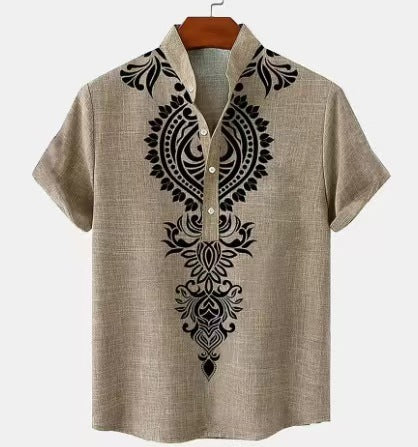 Men's Fashion Personalized Button Linen Leisure Shirt