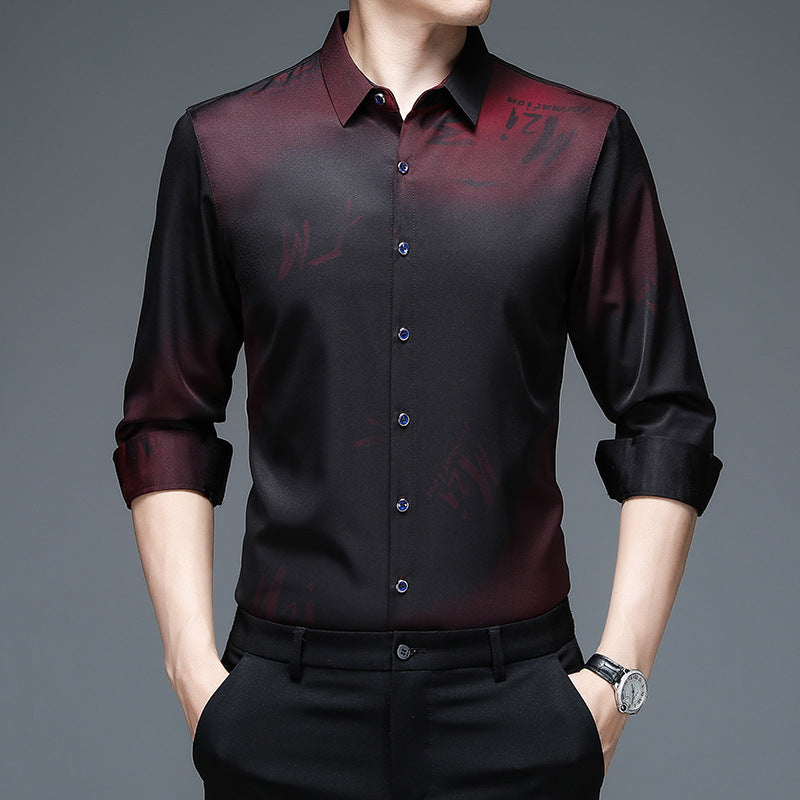 Long Sleeve Shirt Men's Thin Young And Middle-aged Casual Loose Fashion