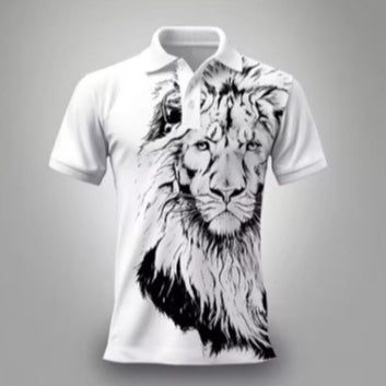 Summer Lion Printing Business Casual T-shirt