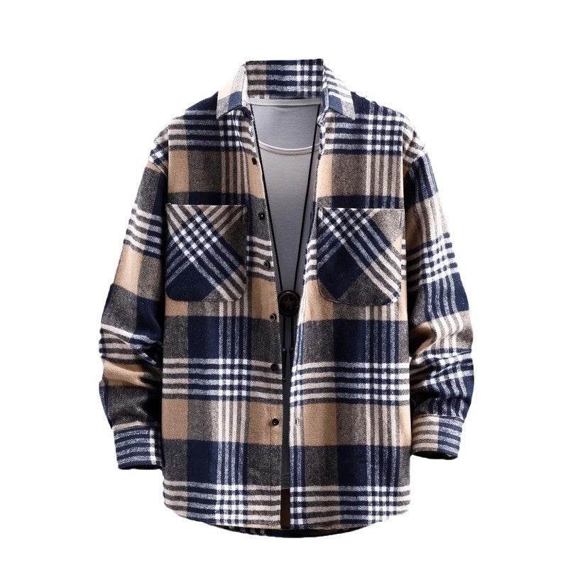 Handsome Lapels Shirt Coat Trendy Men