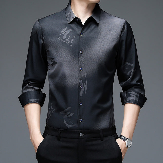 Long Sleeve Shirt Men's Thin Young And Middle-aged Casual Loose Fashion
