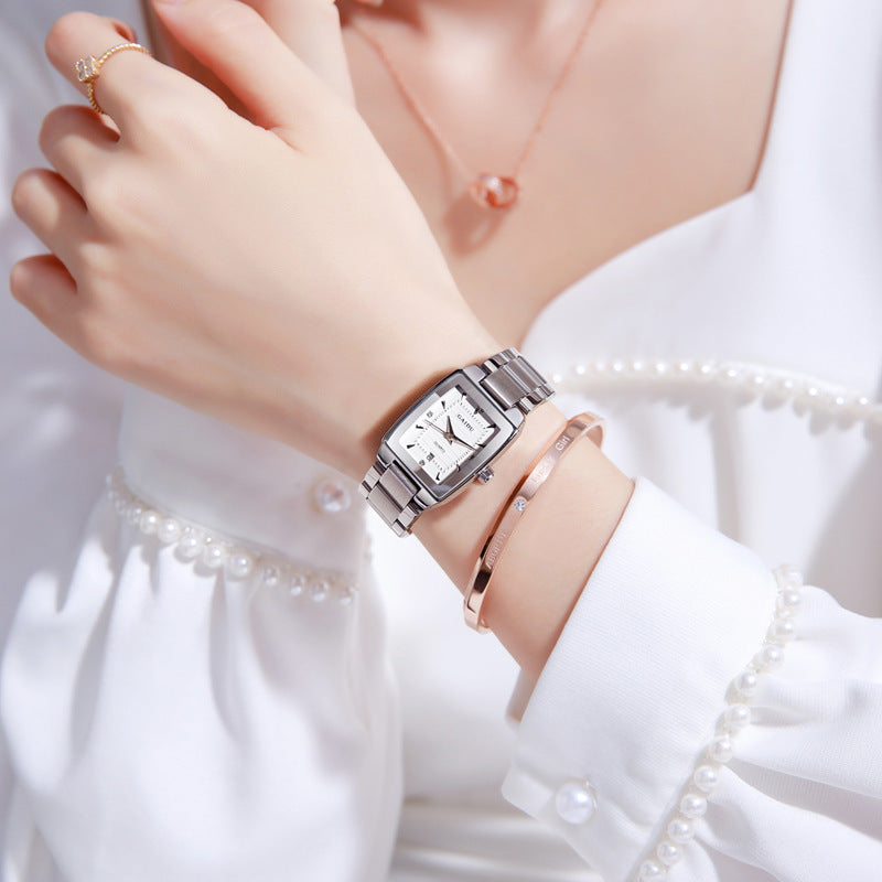 Special Interest Light Luxury Vintage Wine Bucket Waterproof Women's Watch