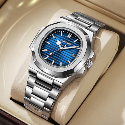 Double Calendar Advanced Stainless Steel Luminous Men's Watch