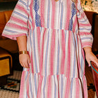 White Stripe / 1X / 50%Polyester+50%Cotton