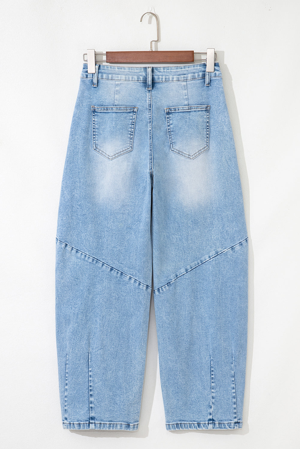 Beau Blue Flower Patched Light Wash Cropped High Waist Jeans