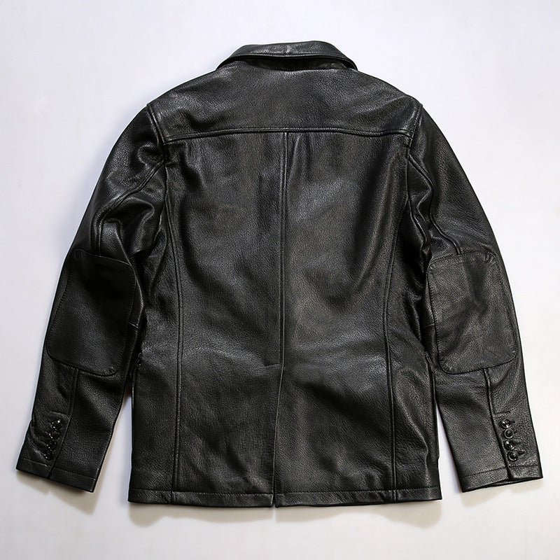 Fashion Single-breasted Casual Leather Suit Jacket