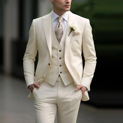 Men's Three-piece Suit Solid Color High Sense