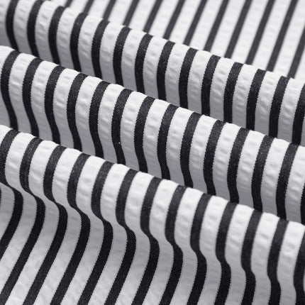 Black Stripe Plus Size Tie Waist Loose Pants