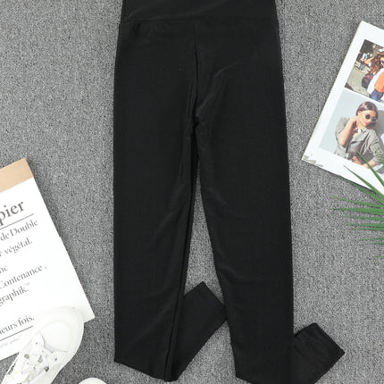 Black High Rise Tight Leggings with Waist Cincher
