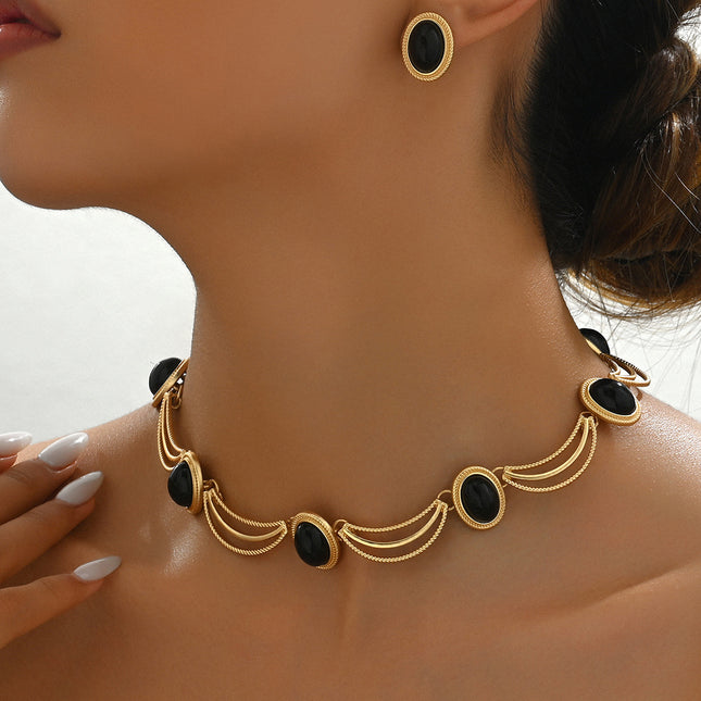 Gong Tingfeng Women's Earrings And Necklace Set