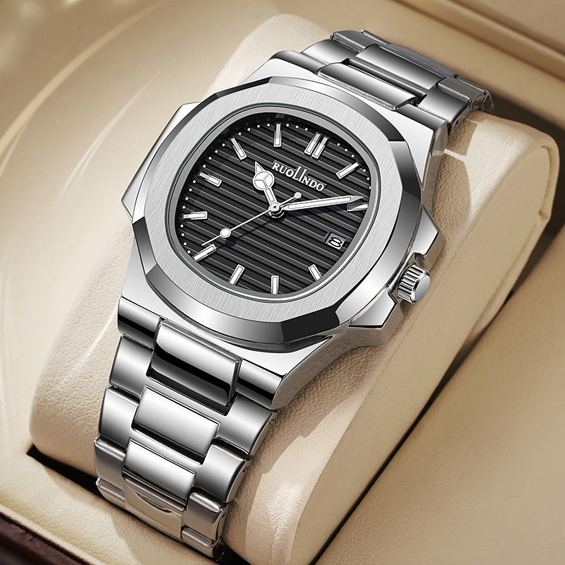 Double Calendar Advanced Stainless Steel Luminous Men's Watch