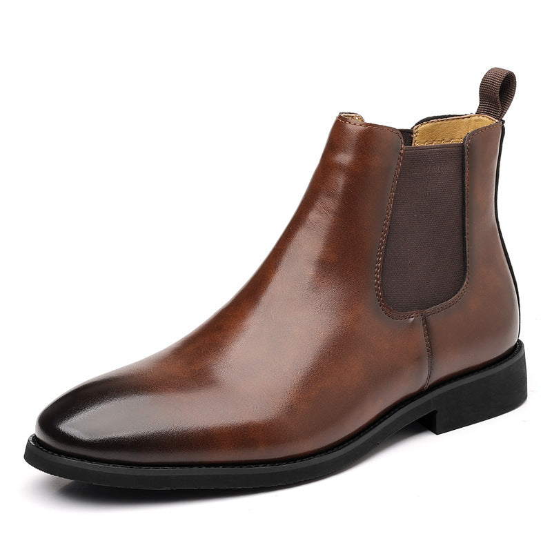 British Retro Chelsea Men's Fleece-lined Leather Boots