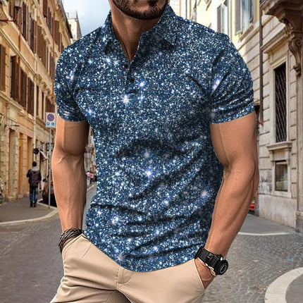 Polo Shirt Digital Printing Button Street Casual T-shirt