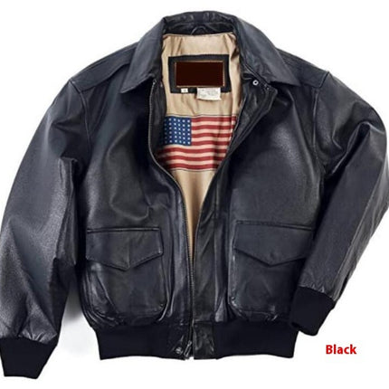 Retro Oversized US Air Force Fur Leather Coat