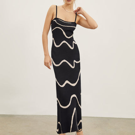 Striped Knitted Sexy Bodycon Dress Women