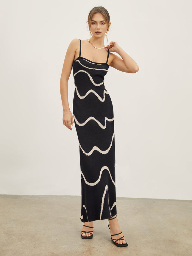 Striped Knitted Sexy Bodycon Dress Women