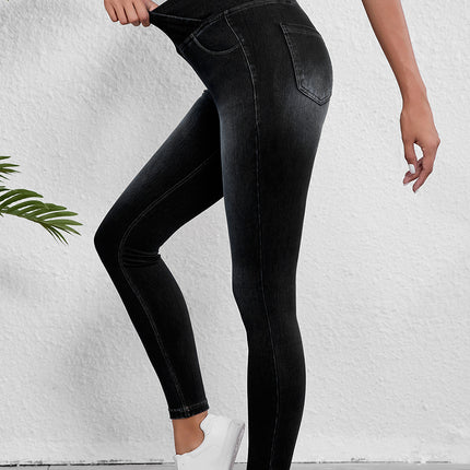 Black Arched Waist Stretchy Slim Fit Jeggings