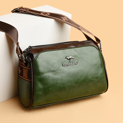 Oil Wax Leather Cross-border Trendy Women's Bag New Retro Double-sided
