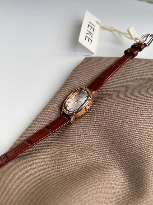 Genuine Leather Small Dial Women's Simple Retro Belt Watch