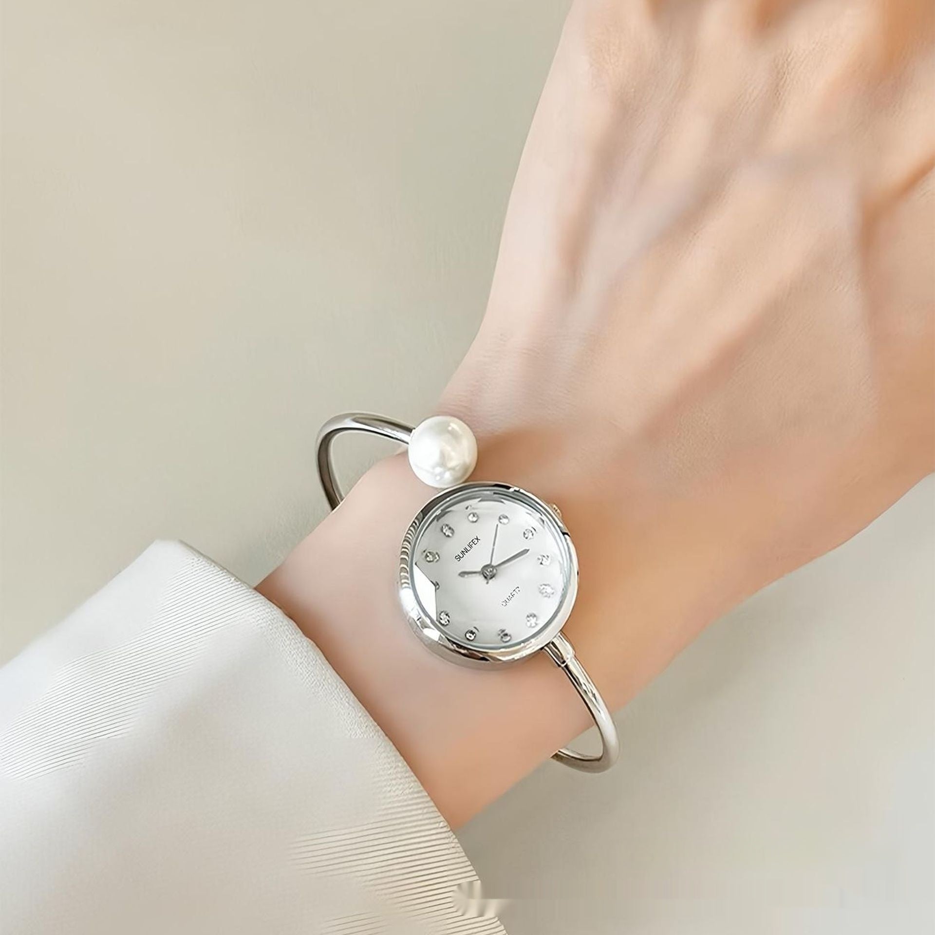 Women's High-grade Simple Pearl Bangle Watch High-grade Watch